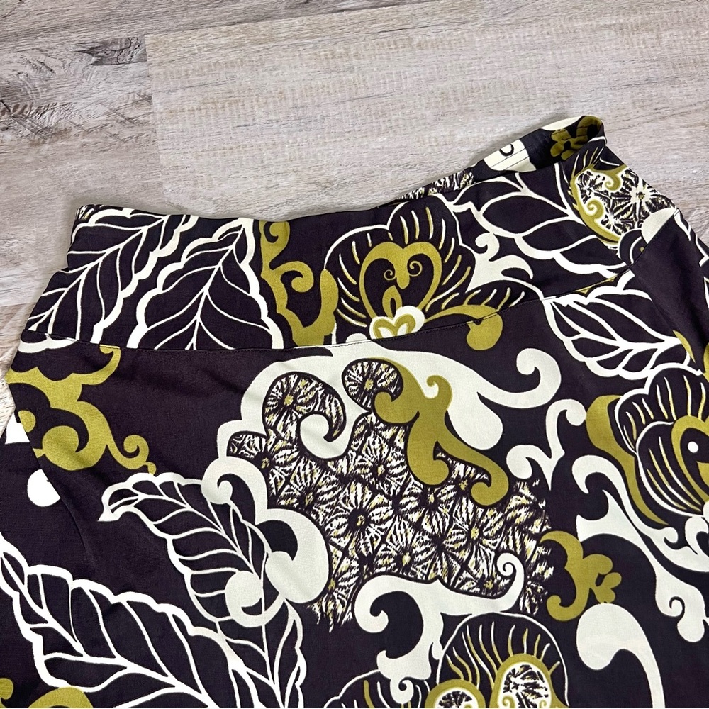 Biacci Brown Floral A-Line Mini Skirt Y2K Boho Retro Print Skater‎ Skirt Size M - Picture 2 of 8